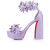 Christian Louboutin Daisy Spikes Alta Pumps 130mm Patent Calf Leather Lilac Smoke