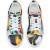 Christian Louboutin Fun Louise Junior Sneakers Men "Flower" Printed Crepe Satin Multicolor