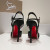 Christian Louboutin Goldina Rain 100mm Pumps Crystal Buckle Embellished Satin Black
