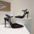 Christian Louboutin Goldina Rain 100mm Pumps Crystal Buckle Embellished Satin Black