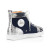 Christian Louboutin High Top Lou Spikes Orlato Version Marine Suede Leather