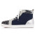 Christian Louboutin High Top Lou Spikes Orlato Version Marine Suede Leather