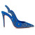 Christian Louboutin Hot Chick Sling Moucharastrass Pumps 70mm Calf Leather Electric Blue