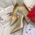 Christian Louboutin Iriza 100mm Pumps Crocodile Embossed Gold
