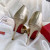 Christian Louboutin Iriza 100mm Pumps Crocodile Embossed Gold