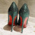 Christian Louboutin Kate Strass Degrade Pumps 100mm Suede Green