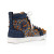 Christian Louboutin Lou Pik Pik Strass High-Top Sneaker Blue Denim