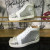 Christian Louboutin Lou Pik Pik Strass High-Top Sneakers Calfskin White