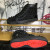 Christian Louboutin Lou Pik Pik Strass High-Top Sneakers Spikes Leather Black