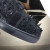 Christian Louboutin Lou Pik Pik Strass High-Top Sneakers Suede Leather Black