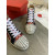 Christian Louboutin Lou Spikes Orlato Flat Women High-top Sneakers Leather Multicolor