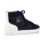 Christian Louboutin Lou Spikes Orlato Flat Vers Blu Argento/marine Mat Calf