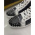 Christian Louboutin Lou Spikes Orlato High-top Sneakers Canvas And Leather Black White Navy