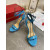 Christian Louboutin Loubi Queen Sandals 100 mm Patent Leather Blue