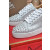 Christian Louboutin Louis Junior Spikes Men Low-top Sneakers Glitter Fabric Silver