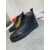 Christian Louboutin Louis Laminato Dino High-top Sneakers Calfskin Black Gold