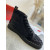Christian Louboutin Louis Orlato High-top Sneakers Veau Velours and Patent Leather Black