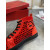 Christian Louboutin Louis Orlato High-Top Sneakers Spikes Veau Velous Black Red