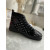 Christian Louboutin Louis Orlato Spikes High-top Sneakers Suede Black Silver