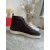 Christian Louboutin Louis Spikes 2 High-top Sneakers Suede Coffee