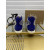 Christian Louboutin Louis Spikes Flat High-top Sneakers Calfskin Blue