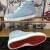 Christian Louboutin Louis Spikes High-Top Sneakers Calf Leather Light Blue