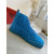 Christian Louboutin Louis Spikes High-Top Sneakers Veau Velous Blue