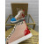 Christian Louboutin Louis Spikes High Top Sneakers Leather Multicolor