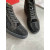Christian Louboutin Louis Strass High-Top Sneakers Black Leather and Strass