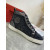 Christian Louboutin Louis Strass High-Top Sneakers Leather and Strass Black