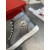 Christian Louboutin Louis Strass High-Top Sneakers Leather and Strass Gray