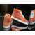 Christian Louboutin Louis Strass High-Top Women Sneakers Veau Velous and Strass Orange White