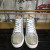 Christian Louboutin Louis Strass High-Top Sneakers Suede and Glitter Leather Silver