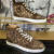 Christian Louboutin Louis Strass High-Top Sneakers Suede Leather Version Moka