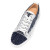 Christian Louboutin Low Top Louis Junior Spikes Orlato Version Blue Ivoire Suede Leather