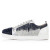 Christian Louboutin Low Top Louis Junior Spikes Orlato Version Blue Ivoire Suede Leather