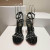 Christian Louboutin Mafaldina Spikes Sandals 100mm Patent Leather Black