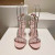 Christian Louboutin Mafaldina Spikes Sandals 100mm Patent Leather Pink