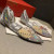 Christian Louboutin Mechante Reine Flats Spike Leather and PVC Silver