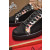 Christian Louboutin Men Sneakers Low-top Floral Trim Veau Velours Black