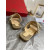 Christian Louboutin Myriadiam Flat Slide Sandals Metallic Cork Gold