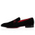 Christian Louboutin Navy Dandelion Strass Loafer Suede Calf Leather Black