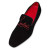 Christian Louboutin Navy Dandelion Strass Loafer Suede Calf Leather Black