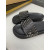 Christian Louboutin Pool Fun Slide Sandals Spiked Crocodile Embossed Rubber Black