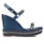 Christian Louboutin Pyraclou 110 mm Espadrilles Patent Calf Leather Blue