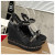 Christian Louboutin Pyraclou 120 mm Espadrilles Glitter Leather Black