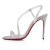 Christian Louboutin Rosalie Strass 100 Mm Sandals Suede And Strass Silver