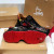 Christian Louboutin Runners Calf Leather and Neoprene Pattern Black
