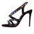 Christian Louboutin Sandal Spikita Strap 100 mm Black/multi/lin Bk Suede Leather