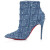 Christian Louboutin So Kate Booty Toile Denim Brode 100 Mm Low Boots Denim Louboutin Embroidered
